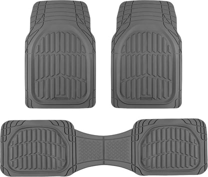 Motor Trend -2 Piece Front Car Floor Mats- Black FlexTough Contour Liners-Deep Dish Heavy Duty Rubber Floor Mats for Car SUV Truck & Van-All Weather Protection, Universal Trim to Fit