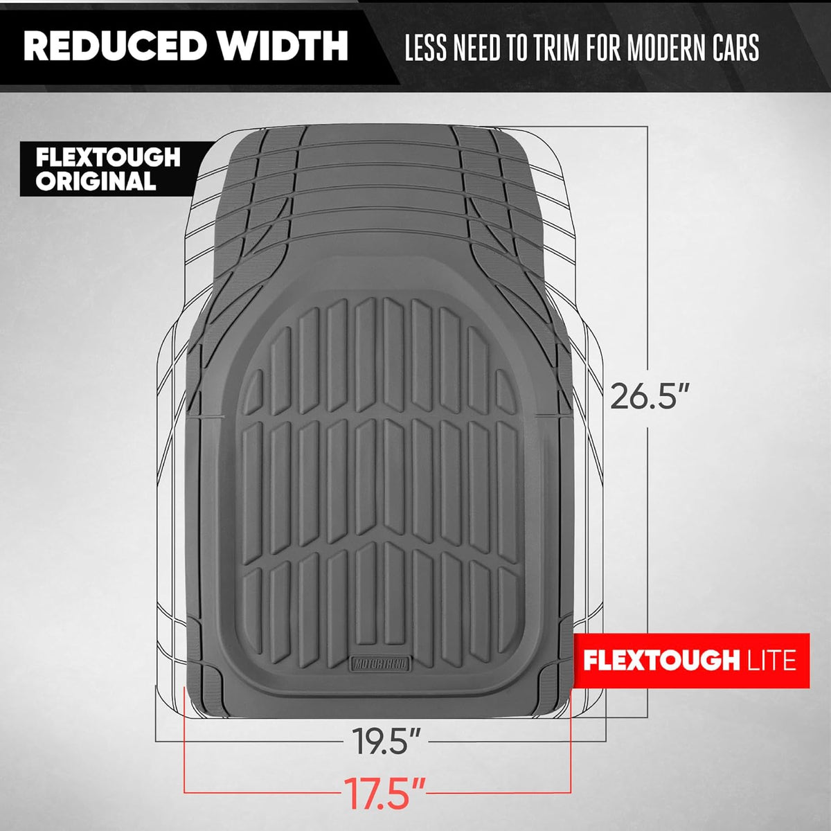 Motor Trend -2 Piece Front Car Floor Mats- Black FlexTough Contour Liners-Deep Dish Heavy Duty Rubber Floor Mats for Car SUV Truck & Van-All Weather Protection, Universal Trim to Fit