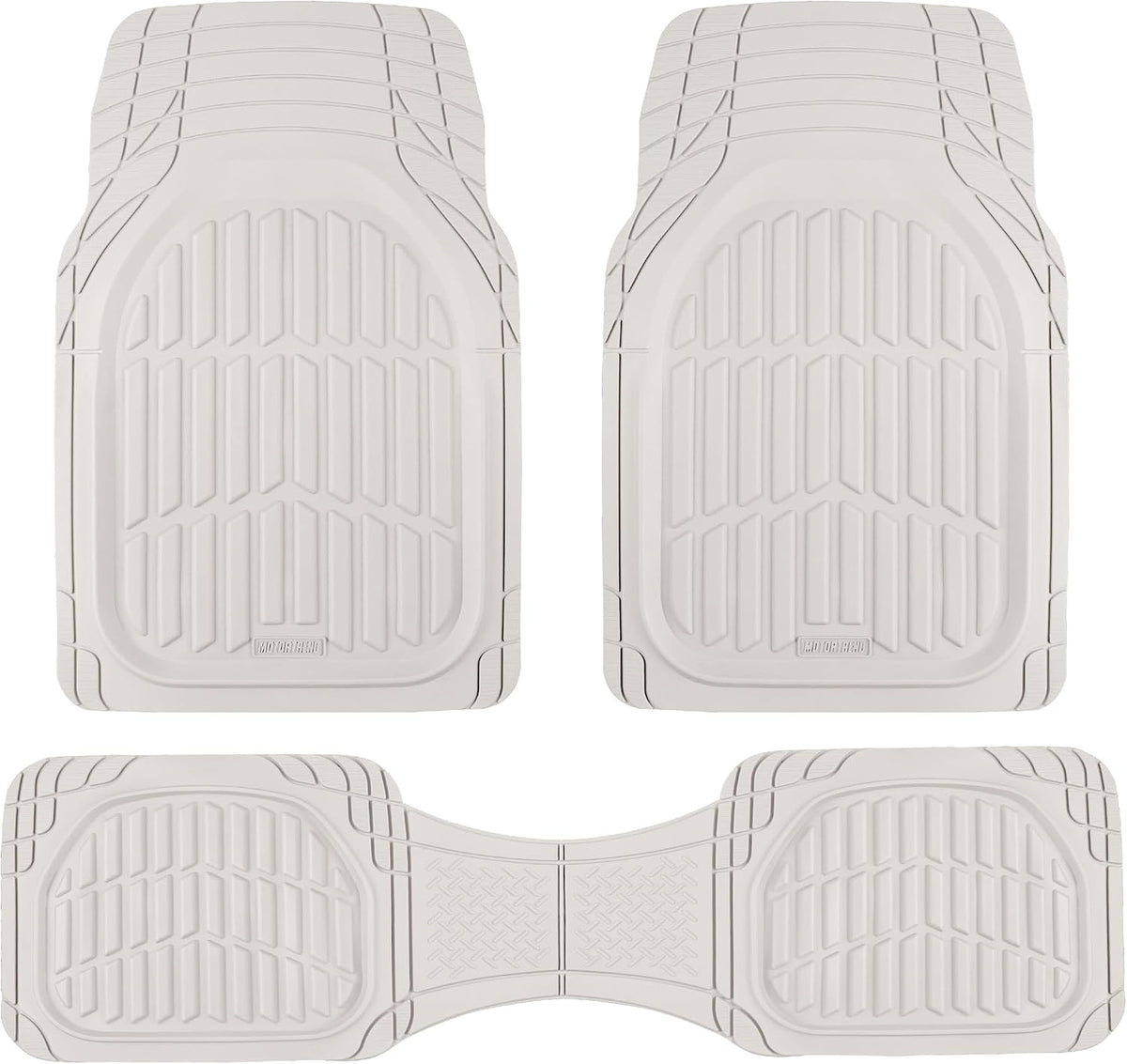 Motor Trend -2 Piece Front Car Floor Mats- Black FlexTough Contour Liners-Deep Dish Heavy Duty Rubber Floor Mats for Car SUV Truck & Van-All Weather Protection, Universal Trim to Fit