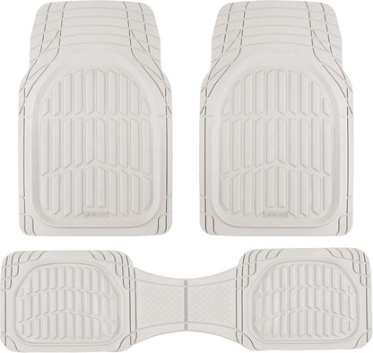Motor Trend -2 Piece Front Car Floor Mats- Black FlexTough Contour Liners-Deep Dish Heavy Duty Rubber Floor Mats for Car SUV Truck & Van-All Weather Protection, Universal Trim to Fit