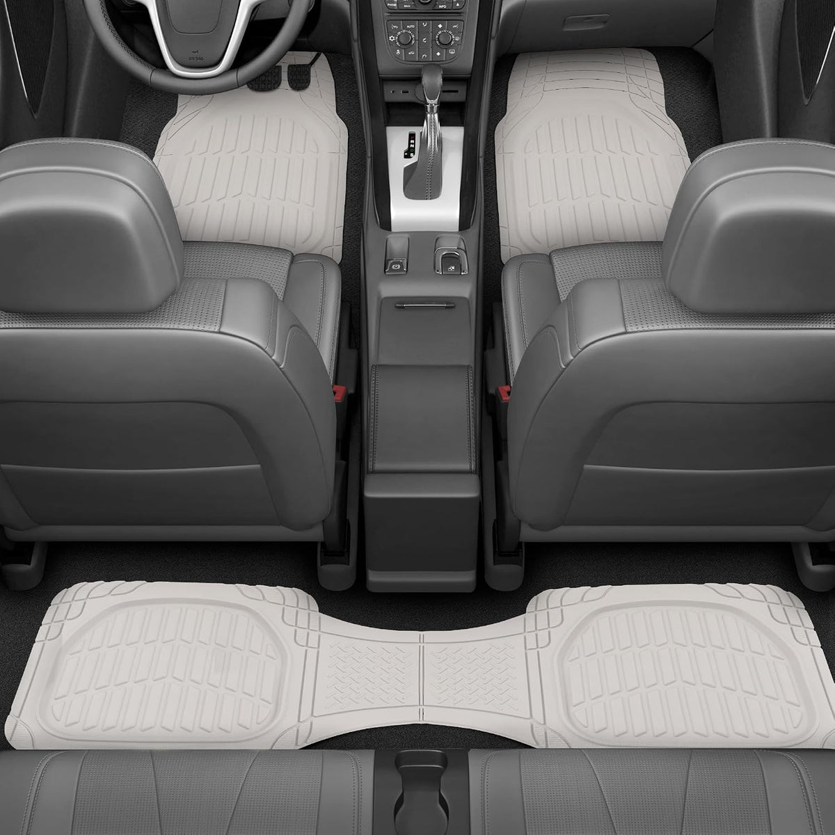 Motor Trend -2 Piece Front Car Floor Mats- Black FlexTough Contour Liners-Deep Dish Heavy Duty Rubber Floor Mats for Car SUV Truck & Van-All Weather Protection, Universal Trim to Fit