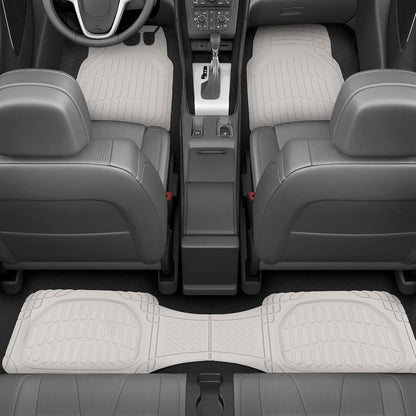Motor Trend -2 Piece Front Car Floor Mats- Black FlexTough Contour Liners-Deep Dish Heavy Duty Rubber Floor Mats for Car SUV Truck & Van-All Weather Protection, Universal Trim to Fit