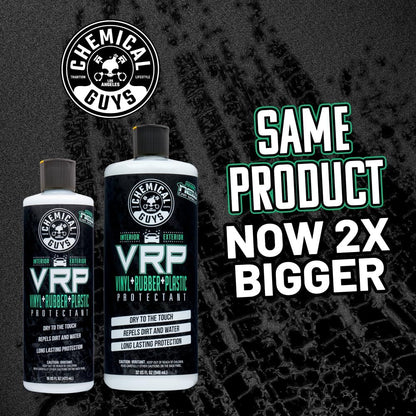 Chemical Guys VRP Vinyl, Rubber and Plastic Protectant, Super Shine Dressing for Tires, Trim and More, Safe for Cars, Trucks, SUVs, & More (16 Fl oz) - New Car Scent