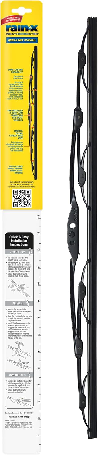 Rain-X 820148 WeatherBeater Wiper Blades, 24" and 18" Windshield Wipers, Automotive Replacement Windshield Wiper Blades That Meet Or Exceed OEM Quality And Durability Standards, (Set of 2)