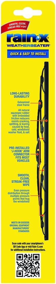 Rain-X 820148 WeatherBeater Wiper Blades, 24" and 18" Windshield Wipers, Automotive Replacement Windshield Wiper Blades That Meet Or Exceed OEM Quality And Durability Standards, (Set of 2)