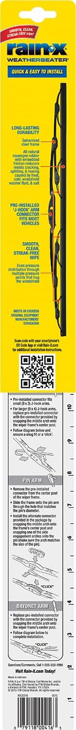 Rain-X 820148 WeatherBeater Wiper Blades, 24" and 18" Windshield Wipers, Automotive Replacement Windshield Wiper Blades That Meet Or Exceed OEM Quality And Durability Standards, (Set of 2)