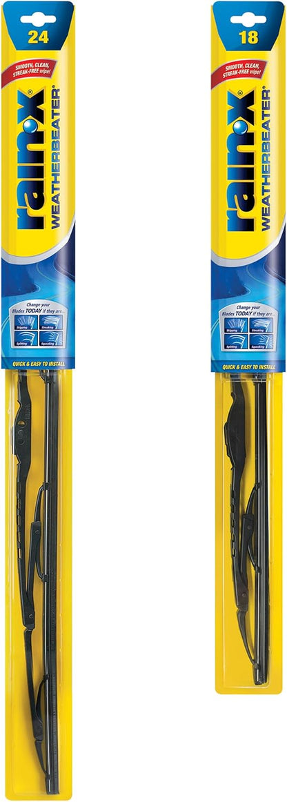 Rain-X 820148 WeatherBeater Wiper Blades, 24" and 18" Windshield Wipers, Automotive Replacement Windshield Wiper Blades That Meet Or Exceed OEM Quality And Durability Standards, (Set of 2)