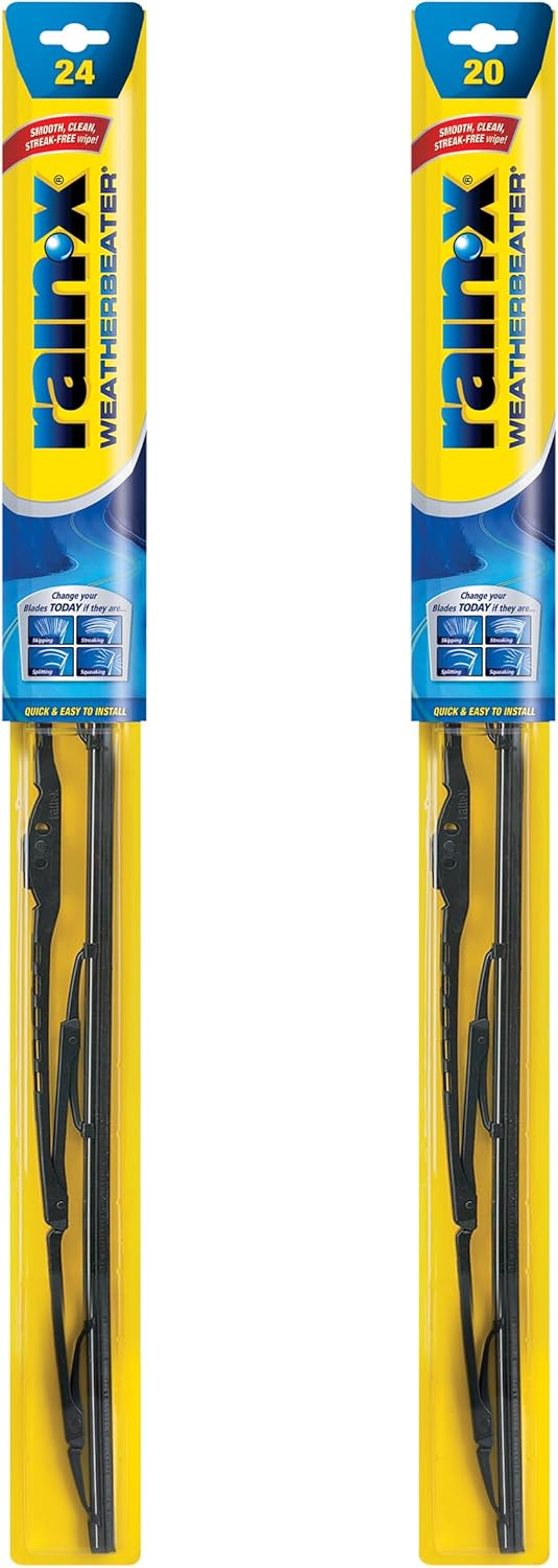 Rain-X 820148 WeatherBeater Wiper Blades, 24" and 18" Windshield Wipers, Automotive Replacement Windshield Wiper Blades That Meet Or Exceed OEM Quality And Durability Standards, (Set of 2)