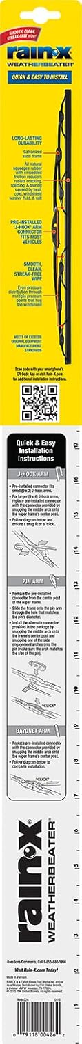 Rain-X 820148 WeatherBeater Wiper Blades, 24" and 18" Windshield Wipers, Automotive Replacement Windshield Wiper Blades That Meet Or Exceed OEM Quality And Durability Standards, (Set of 2)