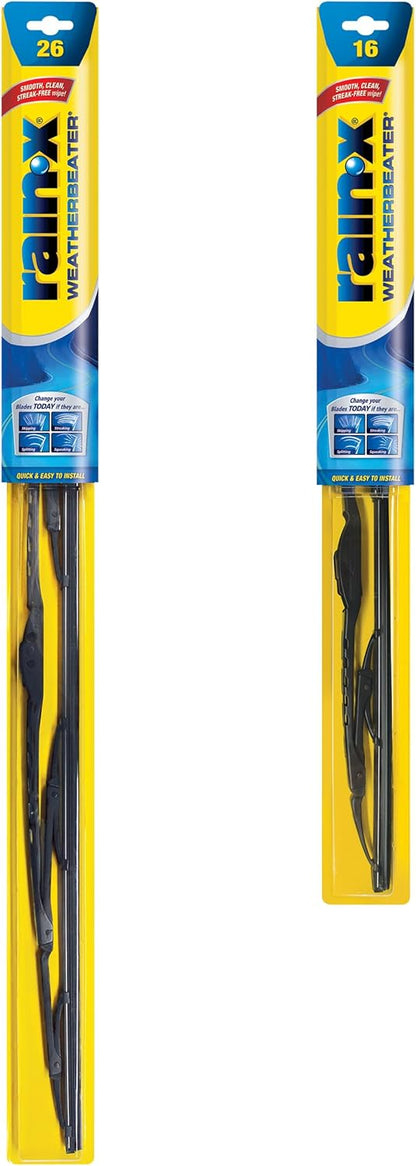 Rain-X 820148 WeatherBeater Wiper Blades, 24" and 18" Windshield Wipers, Automotive Replacement Windshield Wiper Blades That Meet Or Exceed OEM Quality And Durability Standards, (Set of 2)