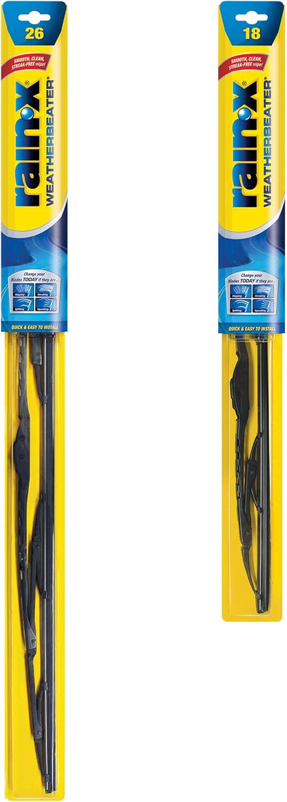 Rain-X 820148 WeatherBeater Wiper Blades, 24" and 18" Windshield Wipers, Automotive Replacement Windshield Wiper Blades That Meet Or Exceed OEM Quality And Durability Standards, (Set of 2)